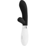Glossy Jackson Czarny – silikonowy masażer królik, 10 trybów, 12 cm, podwójny napęd