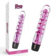 Glossy Lenny Pink – model wibrujący, wodoodporny, 14 cm, TPE Platinum, różowy
