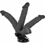 Basecock Przegubowy Model Czarny 20 cm – elastyczna maszyna intymna TPE, pilot przewodowy