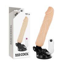 BASECOCK Wibrator Pilot Zdalny 20 cm – elastyczny model TPE, 12 trybów, przyssawka