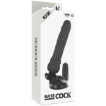 BASECOCK Model Black 19.5 cm – elastyczny wibrator TPE z pilotem przewodowym, przyssawka