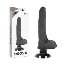 Basecock Wibrator Anatomiczny Czarny 18,5 cm – elastyczny TPE, przyssawka, regulacja