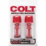 CalExotics Colt Nipple Prosuckers – czerwone bańki podciśnieniowe do stref wrażliwych, 2 sztuki