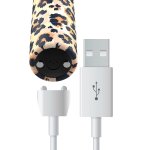 CalExotics Custom Bullets Leopard – mini masażer 10 trybów, magnetyczny port USB, silikon