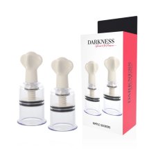 Darkness Transparent – zestaw przyssawek Fale 5 cm do stymulacji biustu, przezroczysty, 2 szt.