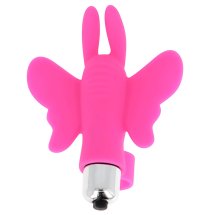OHMAMA Motyl Stymulujący – Nakładka Wibrująca ABS/Silikon, 10x7,3 cm, różowy, baterie