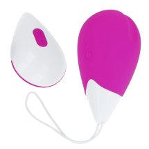 OHMAMA Teksturowane Jajko Wibrujące 10 Trybów – Fioletowo-Białe, Pilot, USB, silikon