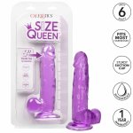 CalExotics Queen Size Model Fioletowy 15,3 cm – Elastyczny system z przyssawką, TPR