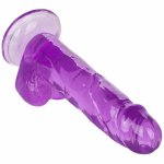 CalExotics Queen Size Model Fioletowy 15,3 cm – Elastyczny system z przyssawką, TPR