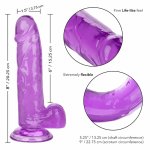 CalExotics Queen Size Model Fioletowy 15,3 cm – Elastyczny system z przyssawką, TPR