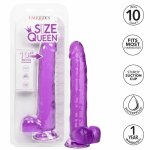 CalExotics Size Queen Violet 25,5 cm – Elastyczny model z przyssawką, TPR, fioletowy