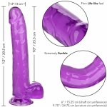 CalExotics Size Queen Violet 25,5 cm – Elastyczny model z przyssawką, TPR, fioletowy