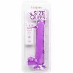 CalExotics Size Queen Violet 25,5 cm – Elastyczny model z przyssawką, TPR, fioletowy