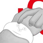 Watchme Snowy – Zegarek sterujący bezprzewodowy, silikon biały, IPX7, kompatybilny