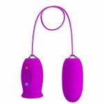 Pretty Love Daisy Dual Egg – podwójny system wibracyjny, 12 trybów, 3 rotacje, USB, fioletowy