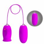 Pretty Love Daisy Dual Egg – podwójny system wibracyjny, 12 trybów, 3 rotacje, USB, fioletowy