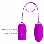 Pretty Love Daisy Dual Egg – podwójny system wibracyjny, 12 trybów, 3 rotacje, USB, fioletowy