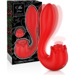 MIA Selena – czerwony stymulator intymny, 2 silniki, 7 wibracji, 3 pulsacje, magnetyczne ładowanie