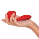 MIA Selena – czerwony stymulator intymny, 2 silniki, 7 wibracji, 3 pulsacje, magnetyczne ładowanie