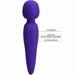 Pretty Love Meredith – masażer silikonowy, 12 trybów, fioletowy, wodoodporny, USB