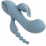 CalExotics Triple Ecstasy Szary Innowacyjna Maszyna Intymna 3 Silniki USB Wodoodporna