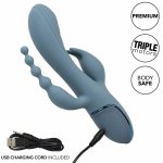 CalExotics Triple Ecstasy Szary Innowacyjna Maszyna Intymna 3 Silniki USB Wodoodporna
