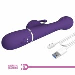 Pretty Love Dejon Rabbit Wielofunkcyjny Wibrator 3w1 Fioletowy 7 Trybow Magnetyczny USB