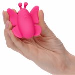 CalExotics Neon Vibes Flutter Vibe rożowy – kompaktowy stymulator z 10 trybami, magnetyczny system, wodoodporny