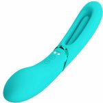 Romance Lexie MC63-1 – masażer intymny 7 trybow, niebieski, dwustronny, silikon medyczny, magnetyczny USB