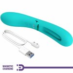 Romance Lexie MC63-1 – masażer intymny 7 trybow, niebieski, dwustronny, silikon medyczny, magnetyczny USB