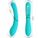 Romance Lexie MC63-1 – masażer intymny 7 trybow, niebieski, dwustronny, silikon medyczny, magnetyczny USB
