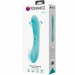 Romance Lexie MC63-1 – masażer intymny 7 trybow, niebieski, dwustronny, silikon medyczny, magnetyczny USB