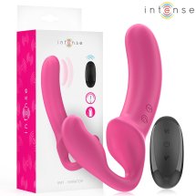 Intense Amy – podwojny model wibrujący 20 cm, rożowy, 10 trybow, pilot, silikon medyczny, USB