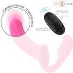 Intense Amy – podwojny model wibrujący 20 cm, rożowy, 10 trybow, pilot, silikon medyczny, USB