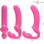 Intense Amy – podwojny model wibrujący 20 cm, rożowy, 10 trybow, pilot, silikon medyczny, USB