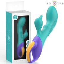 Intense Fred – wielofunkcyjny model typu rabbit, silikonowy, niebieski, wodoodporny, ładowanie USB
