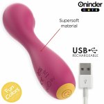 Oninder Cute Master – kompaktowa maszyna intymna G, aplikacja, tryb stukania, różowo-żółta, 12,5 cm