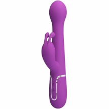 Pretty Love Dejon 3w1 – masażer silikonowy, dwa silniki, 7 trybów, 4 ruchy, fioletowy, magnetyczny USB