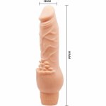 Baile Barbara Model – wibrator z funkcją wibracji, 19,5 cm, miękki TPR, odcień mięso, profilowany