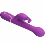 Pretty Love Dejon 3w1 – masażer silikonowy, dwa silniki, 7 trybów, 4 ruchy, fioletowy, magnetyczny USB