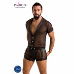 Passion Michael Black S/M – komplet bielizny z poliuretanu i poliestru, certyfikat Oeko-Tex