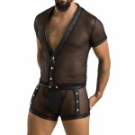 Passion Michael Black S/M – komplet bielizny z poliuretanu i poliestru, certyfikat Oeko-Tex