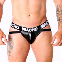 MACHO MX25NC Jock L – czarna syntetyczna skóra, elastyczny materiał, kolorowa gumka