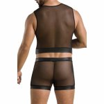 Passion William Black komplet L/XL – elegancka bielizna PU/Polyester, certyfikat Oeko-Tex