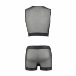 Passion William Black komplet L/XL – elegancka bielizna PU/Polyester, certyfikat Oeko-Tex