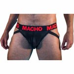 Macho MX26X2 Jockstrap czarno-czerwony S – elastyczny, półprzezroczysty, anatomiczny krój