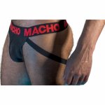 Macho MX26X2 Jockstrap czarno-czerwony S – elastyczny, półprzezroczysty, anatomiczny krój