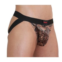 BURN Jock Snake Czarny XL – stylowy pas biodrowy, elastyczny materiał, błyszczące detale