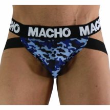 Macho MX28MA Jockstrap Military Blue M – anatomiczny, oddychający, podwójne tylne paski
