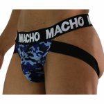 Macho MX28MA Jockstrap Military Blue XL – anatomiczny komfort, podwójne paski, przewiewny